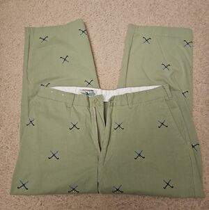 Castaway Light Olive Chinos with Embroidered Golf | 34W × 25L
